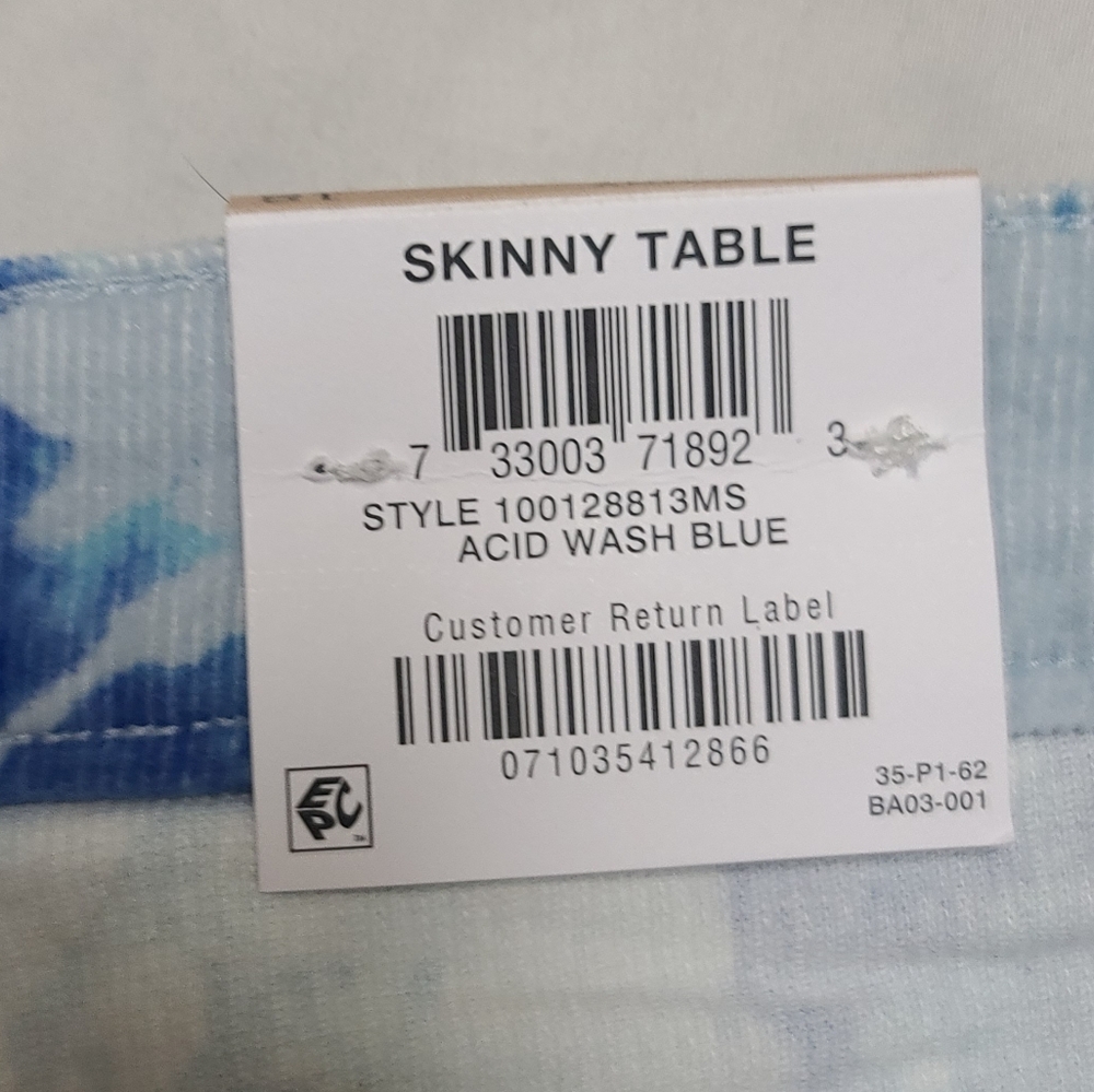 Style & Co Corduroy Blue Tie-Dye Women Jeans Curvy Fit Size 12, Skinny - Picture 8 of 11